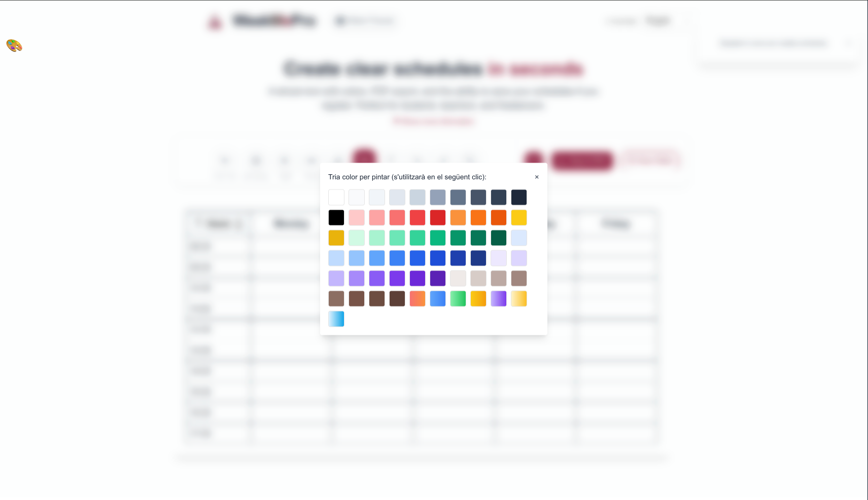 WeekMePro color and font customization